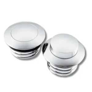 Bikers Choice 82 Up WDual Cap Chrome Pop Up Billet Gas Cap Set