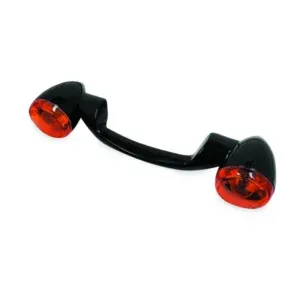Bikers Choice 91-08 Touring 86-17 FLST Narrow Black Rear Turn Signal Bar Kit WAmber Lens