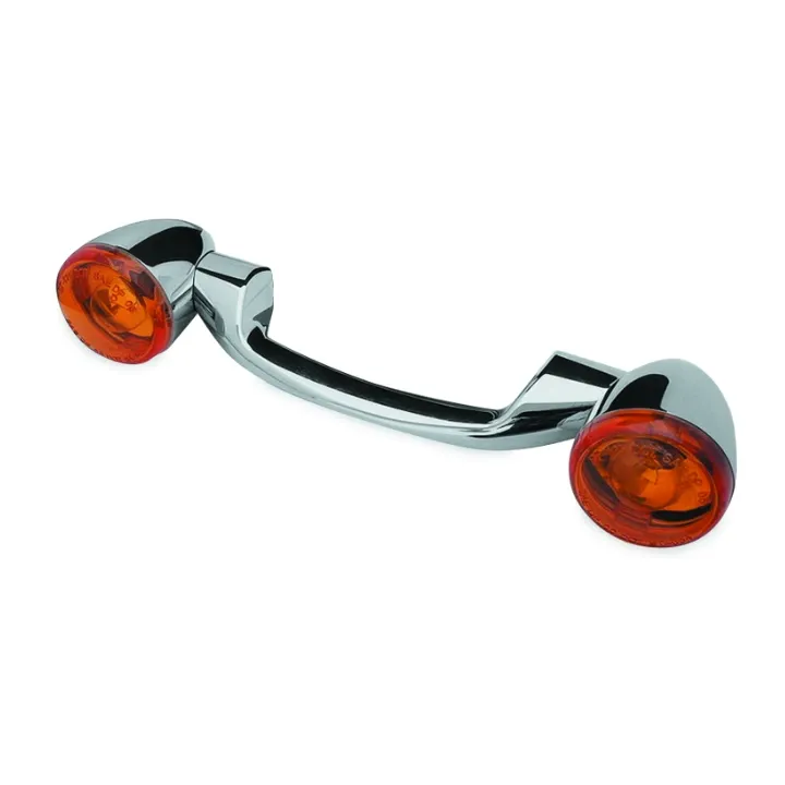 Bikers Choice 91-08 Touring 86-17 FLST Narrow Chrome Rear Turn Signal Bar Kit WAmber Lens