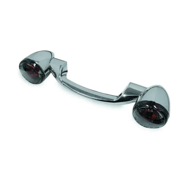 Bikers Choice 91-08 Touring 86-17 FLST Narrow Chrome Rear Turn Signal Bar Kit WSmoke Lens